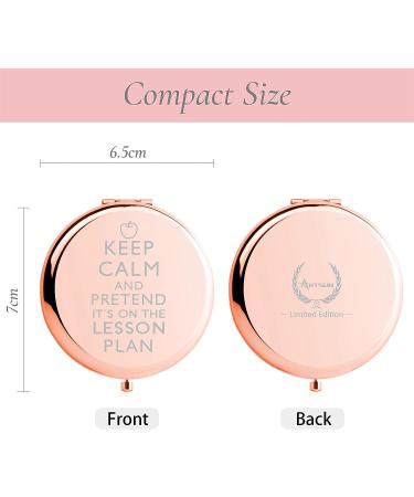 ILIKAKA Teacher Gifts for Women - Unique Kindergarten & Daycare Teacher Birthday Gift with Keep Calm Makeup Mirror - Buy Online on GoSupps.com