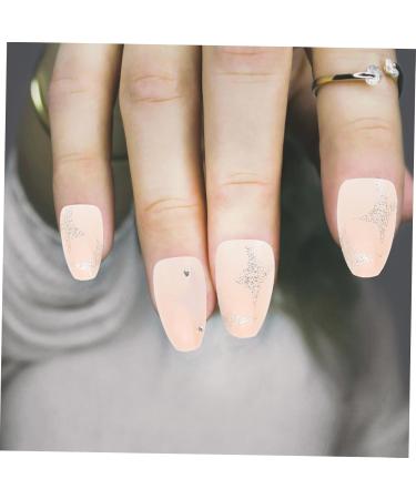 Healeved 1 Set Nail Patch Nail Decals Girls Fake Nails Nail Decor French Decor Nails for Women Fake Nail Tip Manicure Supply Plastic Fake Nails Nail Art Stickers Supplies Detachable X4 Pink 2X1.1cm Pink - Buy Online on GoSupps.com