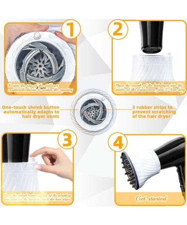 Haomeeduo Universal Hair Dryer Diffuser Attachment for Curly & Wavy Hair - 1.4-3 Inches White - Buy Online on GoSupps.com