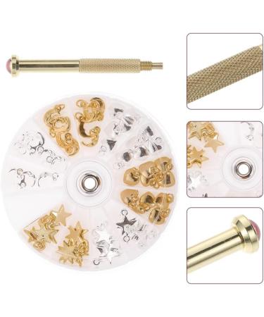 Lurrose 1 Set Dangle Nail Charms Alloy Letter Nail Piercing Charms Rhinestone Nail Rings Crystal Metal Nail Charms Nail Jewelry Hoops with Nail Piercing Tool Hand Drill for Nail Tip Decoration - Buy Online on GoSupps.com