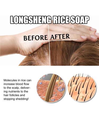 2Pcs Hair Shampoo Bar Handmade Rice Soap Shampoo Water Anti-Hair Loss Rice Shampoo Bar Solid Shampoo Soap for Dry and Damaged Hair Restore Hair Softness - Buy Online on GoSupps.com