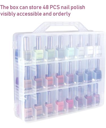 Kissbuty Universal Nail Polish Holder Organizer - 48 Bottle Storage with Adjustable Dividers | Space Saving Solution - Buy Online on GoSupps.com