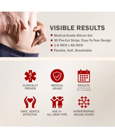 Everlit Silicone Scar Sheet | Medical Grade Skin Repair Strips for C-Section Acne Surgery | Soft Reusable Gel Tape | 1.6 x 60 Roll - Buy Online on GoSupps.com