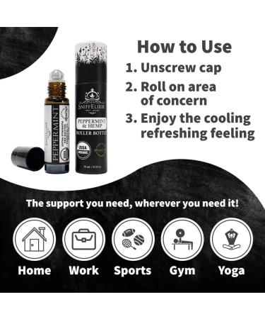 Organic Peppermint & Hemp Seed Oil Rollon for Headache & Pain Relief - Metal Rollerball - Made in USA - Buy Online on GoSupps.com