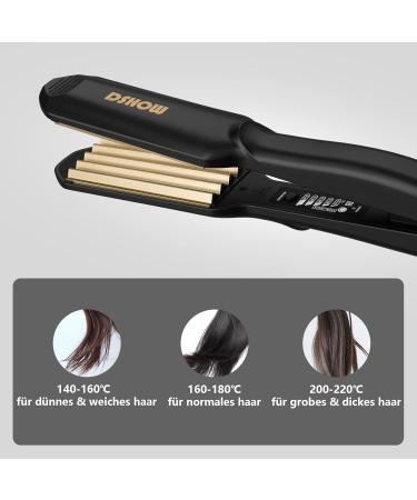 Buy Dshow Ceramic Crepe Iron - Quick Heating Hair Straightener & Crimper (Black) | International Shipping Available - Buy Online on GoSupps.com