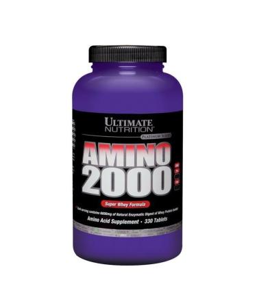 Ultimate Nutrition Amino 2000 Branch Chain Amino Acids Supplement for Muscle Building Workout Recovery Lean Muscle and Athletic Performance- Whey Protein Isolate 330 Tablets