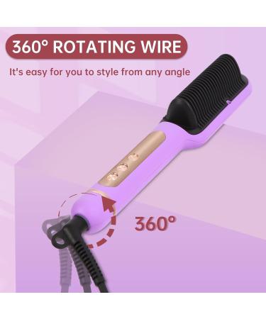 Buy Negative Ionic Hair Straightener Brush - 9 Temp Settings Fast Heating Anti-Scald - Perfect Hair Straightening Comb (Purple) - International Shipping Available - Buy Online on GoSupps.com