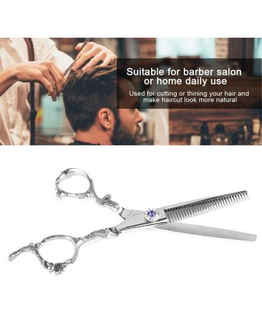 Hairdressing Shears with Antique Decoration Professional Hair Cutting Thining Scissors Salon Barber Hairdressing Shear(Thinning Shears-Silver) - Buy Online on GoSupps.com