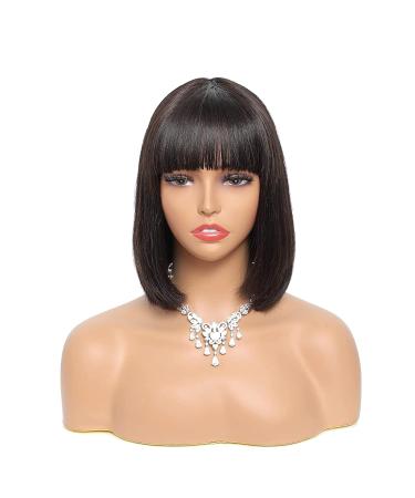 Buy 12-Inch Black Bob Wig - Realistic Cleopatra Style Medium Length Straight Hair | International Shipping Available - Buy Online on GoSupps.com