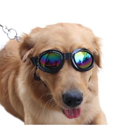 Pet Glasses Dog Sunglasses Dog Glasses Golden Retriever Samoyed Sunglasses Goggles Big Dog Sunglasses (Black)