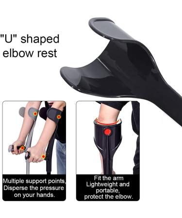 Adult Forearm Crutches Folding Crutches Silver Black Height Adjustable Walking Stick Ergonomic Handle/Black/1 Pair - Buy Online on GoSupps.com