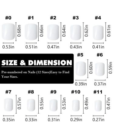 LuckForever Short Press on Nails - 240pc Glossy White Full Cover Fake Nails with Adhesive Tabs & Nail Files - Perfect for Women - Buy Online on GoSupps.com