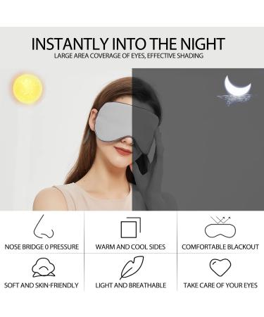 GOLDORANGE Sleep Mask with Adjustable Ear Loops, 6 Pair Earplugs, Two-Sided Fabric, Navy & Grey, for Women Men Side and Back Sleepers - 1 Count - Buy Online on GoSupps.com