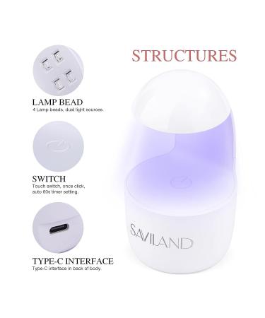 Saviland Mini Nail Lamp Portable UV Light for Quick Nail Drying | Gel Nail Polish Curing for Salon Quality Manicures at Home - Buy Online on GoSupps.com