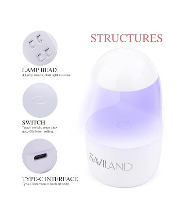 Buy Saviland Mini UV Nail Lamp - Portable Travel Gel Nail Dryer for Beginners & Salons | Small Efficient & Easy to Use! - Buy Online on GoSupps.com