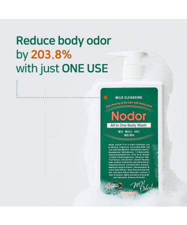NODOR All-in-One Body Wash 460ml - Long-Lasting Citrus Scent Odor Removal & Cooling Effect for All Skin Types | Korean Body Care for Sensitive Skin - Buy Online on GoSupps.com