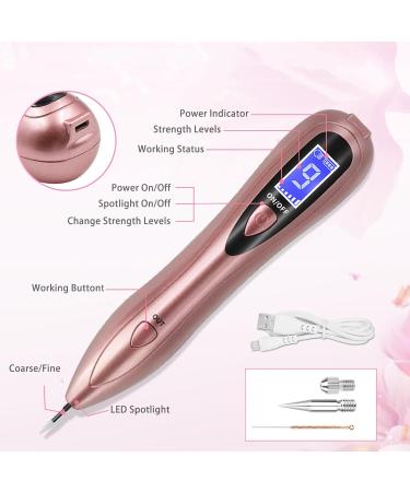Plasma Pen Device for Removal of Birthmarks Warts & Pigment Spots - 9 Strength LCD Screen Portable Pink - Buy Online on GoSupps.com