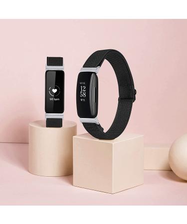 Elastic Band for Fitbit Inspire 2/HR - Adjustable Nylon Bracelet Strap in Black - Buy Online on GoSupps.com