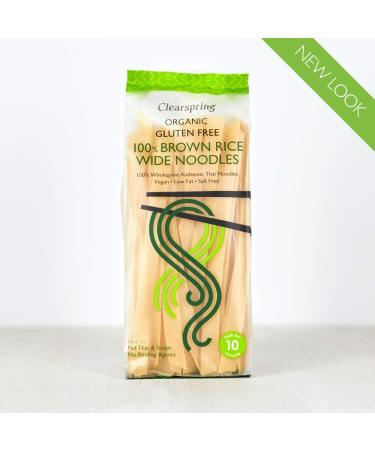 Clearspring Organic Gluten Free 100% Brown Rice Wide Noodles 200g - Buy Online on GoSupps.com