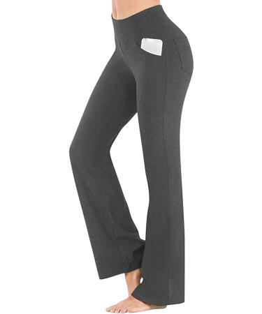 Buy Wenzhou Ladies Flare Yoga Pose Bootcut Leggings | Fitness Pants for Gym Pilates & Workouts | Stretch Belly Control XL Dark Gray - Buy Online on GoSupps.com