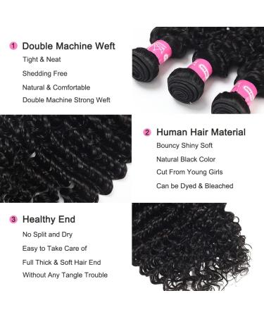 20 Deep Wave Brazilian Human Hair Bundle | 10A Unprocessed Virgin Weave | Natural Black Color | Wavy & Wet | Double Weft Extension - Buy Online on GoSupps.com
