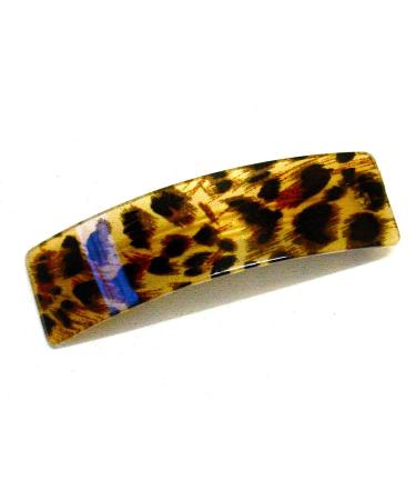 La Peach Fashions Latest Attractive Leopard Print Rectangular Barrette Clip Hair Clip Banana Clip Barrette Hair Slide (Leopard)