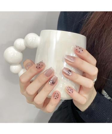 Handmade Nail Wearing Butterfly Diamond Wave Dot Long Short Ladder Nail Art(XS) - Buy Online on GoSupps.com