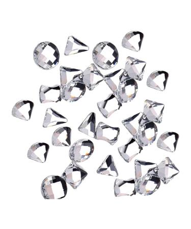 dijiusidy 50 Pieces Glass Crystal Set Eye-catching Personalized Nail Art Rhinestones DIY Handcraft Manicure Accessories for Card Making Crystal White