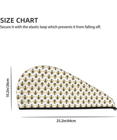 Super Absorbent Honey Bees Microfiber Hair Towel Wrap for Women Quick Dry Coral Velvet for Long Curly & Thick Hair - Buy Online on GoSupps.com