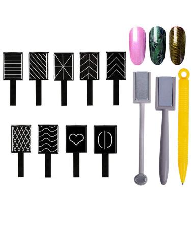 12 pieces Nail Magnet Tool MWOOT 3D Magnet Stick for nail polish gel magical nail tools magnetic cat eye pen drawing vertical stick nail art magnet pen set set