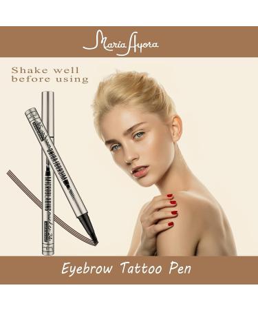 MARIA AYORA Light Brown Eyebrow Pencil 2 Pcs - Microblade Pen for Waterproof & Long-Lasting Eye Brow Makeup - Buy Online on GoSupps.com
