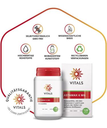 Buy Vitals Astamax 6mg Astaxanthin - 120 Softgels | Natural Algae Formula with Vitamins C & E | Premium Quality by Astareal - Buy Online on GoSupps.com
