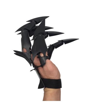 Halloween Articulating Fingers Decoration Flexible Articulating Finger Extensions Scary Cosplay Accessories Finger Extension Witch Ghost Gloves Claws Extender Wearable Skeleton Bone Claw Hand Mantis Claw Black Left Hand
