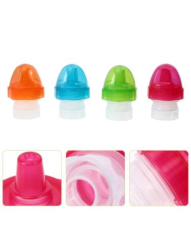 Kisangel 4Pcs Spill Proof Water Bottle Cover for Kids | SoftSip Food Pouch Top | Juice Soda Lid for Toddler Baby - Buy Online on GoSupps.com