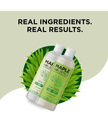 Tea Tree Shampoo and Conditioner Set - Sulfate-Free Dry Scalp Care - Pure Tea Tree Oil - 8 Fl Oz - Buy Online on GoSupps.com