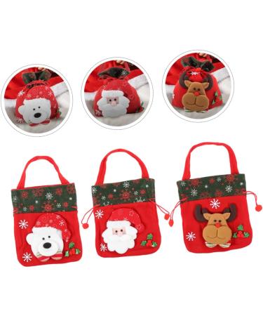 LALAFINA 3pcs Christmas Candy Bag Candy Bags Holiday Treats Bags Christmas Sacks Pouches Brushed Cloth Doll - Buy Online on GoSupps.com