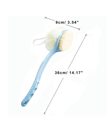 JAMSTONE 2-in-1 Shower Body Brush with Long Handle - Blue | Dry Brushing for Lymphatic Drainage & Exfoliation - Buy Online on GoSupps.com