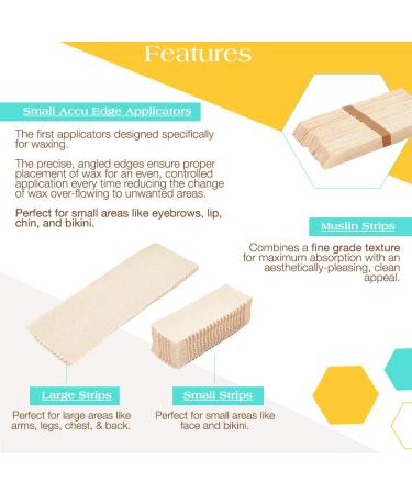 GIGI Waxing Essentials Kit - 100 Wax Applicators & Muslin Strips for Face and Body Hair Removal - Buy Online on GoSupps.com