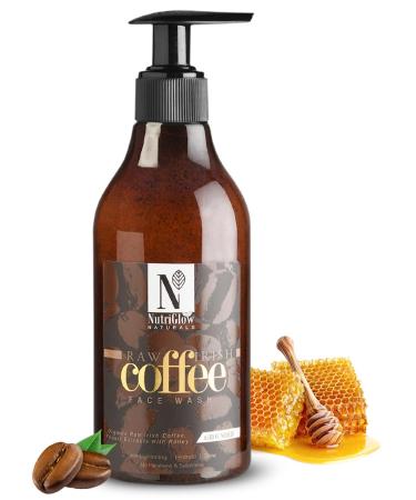 NutriGlow NATURAL's Coffee Face Wash For Glowing Skin Long Lasting Refreshment Deep Cleanser Blackheads Removal Acne Treatment Paraben & Sulphate Free All Skin Type 10.14 Oz