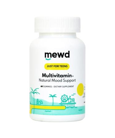 MEWD Teen and Kids Daily Multivitamin Gummy with Natural Mood Enhancer Vegan Immune System Booster Supplement Kids Vitamin with Iron Zinc Gluten Free-Focus Vitamin for Kids-Brain Health-Made in USA