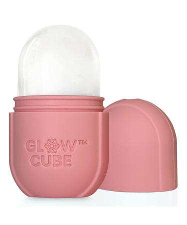 Glow Cube Ice Roller For Face Eyes and Neck To Brighten Skin & Enhance Your Natural Glow/Reusable Facial Treatment to Tighten & Tone Skin & De-Puff The Eye Area (Pastel Pink)