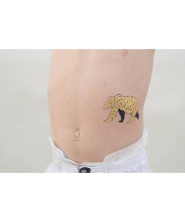 Fun Metallic Temporary Tattoos for Boys and Girls | 77 Tattoos on 4 Sheets | Black, Silver, Red & Gold | Bears, Wolves, Turtles, Lizards and More | Twink Designs - Buy Online on GoSupps.com