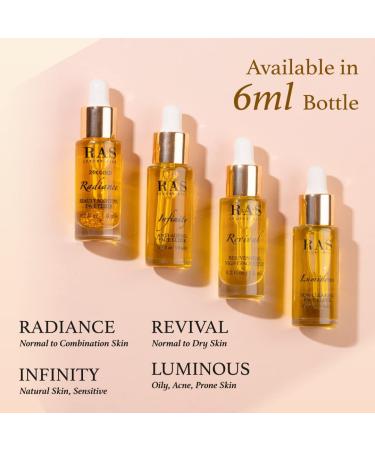 Radiance Beauty-Boosting Face Elixir | Hydrating Moisturiser Serum with Organic Rosehip Oil | Fast Absorbing Non-Sticky | 0.20 Fl Oz - RAS LUXURY OILS - Buy Online on GoSupps.com