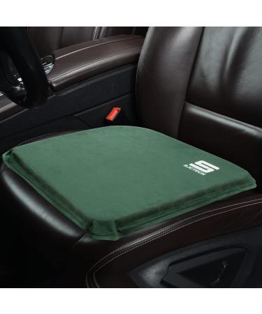 SJC Suede Inflatable Seat Cushion - Portable & Comfortable Stadium Cushion in Army Green - Buy Online on GoSupps.com