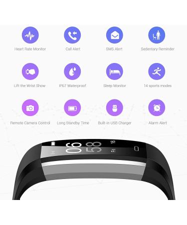 Kummel Fitness Tracker with Heart Rate Monitor - Waterproof Activity Tracker for Women Men - Pedometer, Sleep Monitor, Calories & Step Tracking (Black) - Buy Online on GoSupps.com