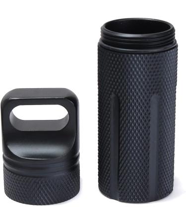Vogueing Tool Waterproof Pill Holder | EDC Metal Survival Capsule for Camping Climbing Cycling & Hiking - Round Head Black - Buy Online on GoSupps.com