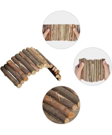 2-Piece Hamster Climbing Toys - Wooden Ladder & Pet Bridge for Hamsters Mice Parrots Hedgehogs & More - Buy Online on GoSupps.com