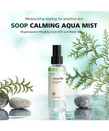 About Me Soop Calming Aqua Mist - Vegan Hydrating Face Spray with Jeju Cypress Water & Tea Tree Extract for Dry Sensitive Skin | 100ml - Buy Online on GoSupps.com