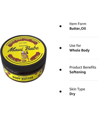 Maui Babe Body Butter 8 oz - Luxurious and Nourishing Body Moisturizer - Buy Online on GoSupps.com