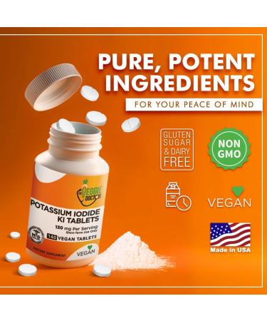 The Veggie Doctor Potassium Iodide 130mg 140 Vegan Tablets High-Potency Iodine Supplement for Adults and Kids USA-Made Non-GMO Gluten-Free - Buy Online on GoSupps.com